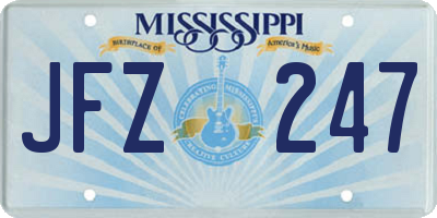 MS license plate JFZ247