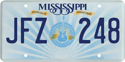 MS license plate JFZ248