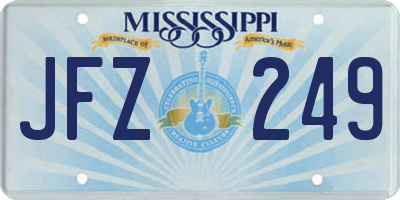 MS license plate JFZ249