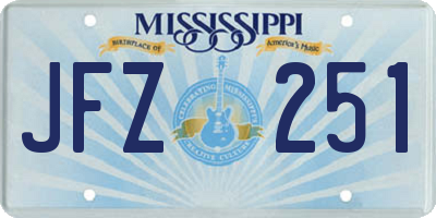 MS license plate JFZ251