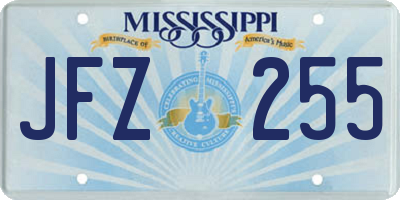 MS license plate JFZ255