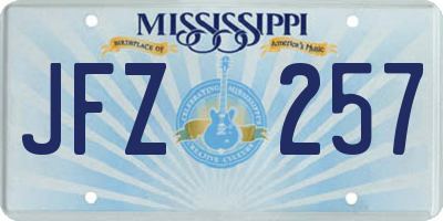 MS license plate JFZ257