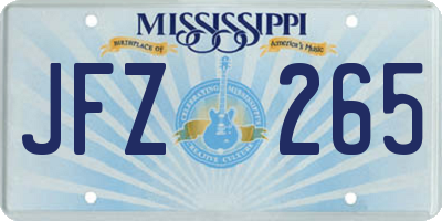 MS license plate JFZ265