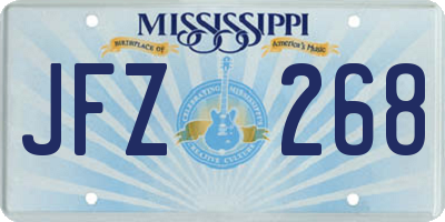 MS license plate JFZ268