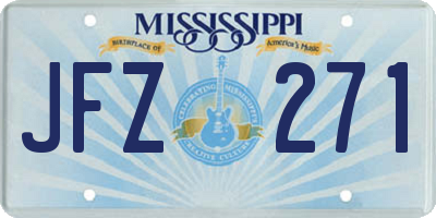 MS license plate JFZ271