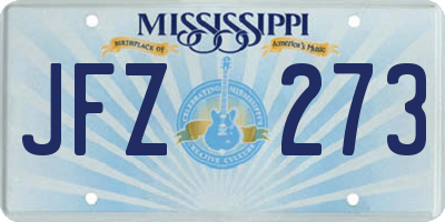 MS license plate JFZ273