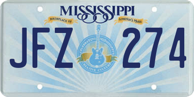 MS license plate JFZ274