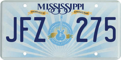 MS license plate JFZ275