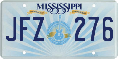 MS license plate JFZ276