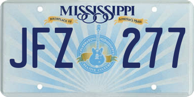 MS license plate JFZ277