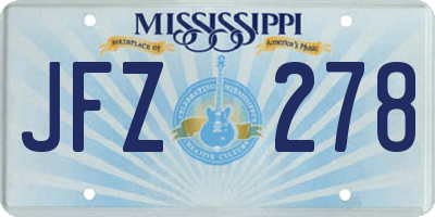 MS license plate JFZ278