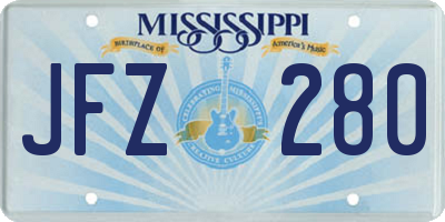 MS license plate JFZ280