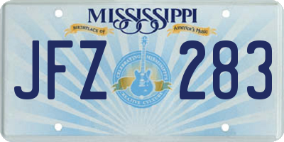 MS license plate JFZ283