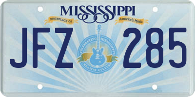 MS license plate JFZ285