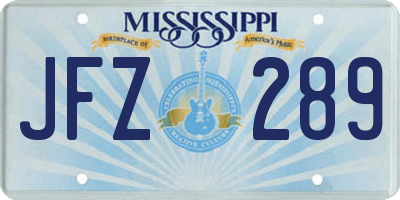 MS license plate JFZ289