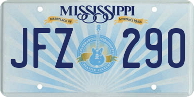 MS license plate JFZ290