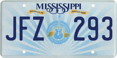 MS license plate JFZ293