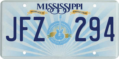 MS license plate JFZ294