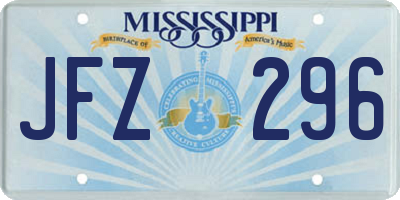 MS license plate JFZ296