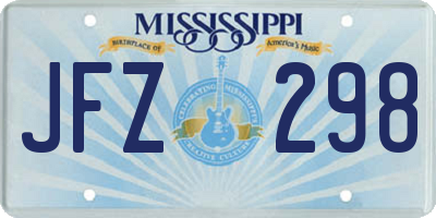 MS license plate JFZ298