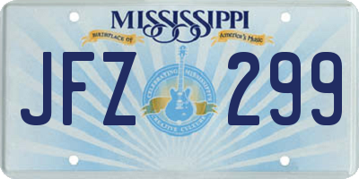 MS license plate JFZ299