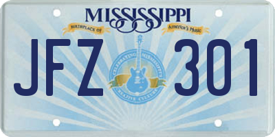 MS license plate JFZ301