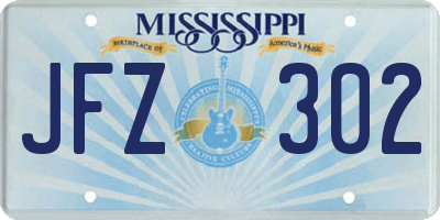 MS license plate JFZ302