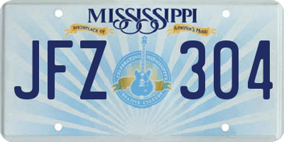MS license plate JFZ304