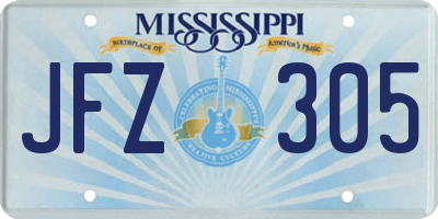 MS license plate JFZ305