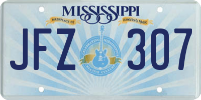 MS license plate JFZ307