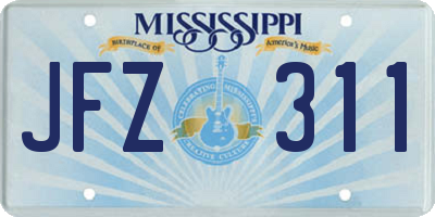 MS license plate JFZ311