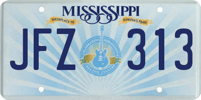 MS license plate JFZ313