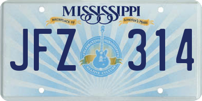 MS license plate JFZ314