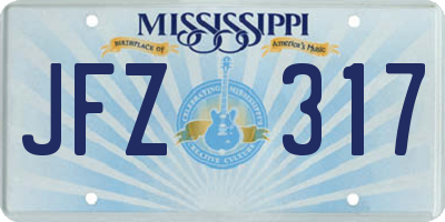MS license plate JFZ317