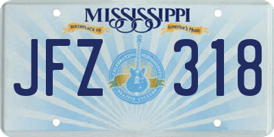 MS license plate JFZ318
