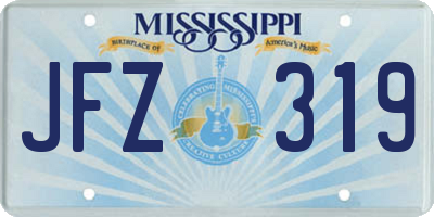 MS license plate JFZ319