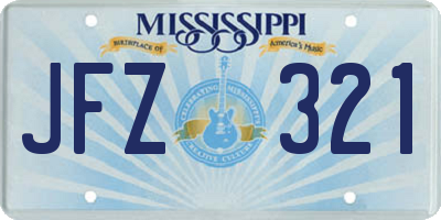 MS license plate JFZ321