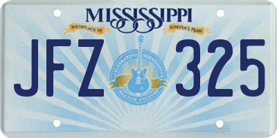 MS license plate JFZ325