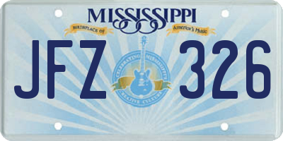 MS license plate JFZ326