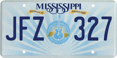 MS license plate JFZ327