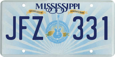 MS license plate JFZ331
