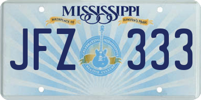 MS license plate JFZ333