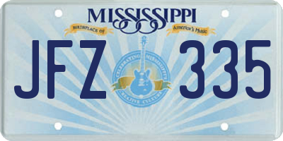 MS license plate JFZ335