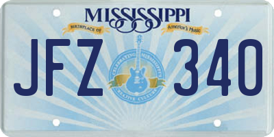 MS license plate JFZ340