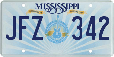 MS license plate JFZ342