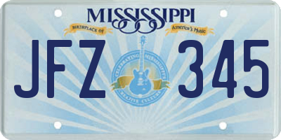 MS license plate JFZ345