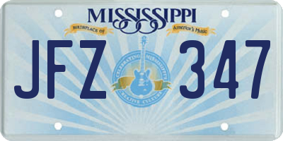 MS license plate JFZ347