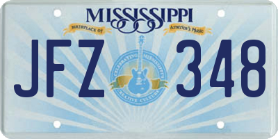 MS license plate JFZ348