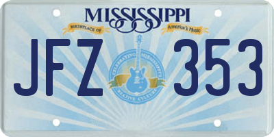 MS license plate JFZ353