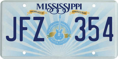 MS license plate JFZ354